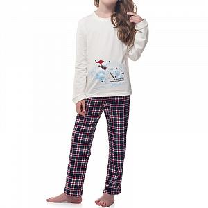 GNP 047/001 (GNP 047/001 Комплект дом. девоч. (футб. дл. рук.+брюки) р.122/экри)