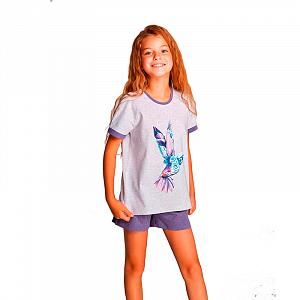 GNP 058/002 (GNP 058/002 Комплект дом. девоч. (футб. кор. рук.+шорты) p.110/сер.)