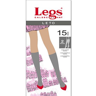 150 LETO 15 (150 ГОЛЬФЫ LETO 15 (ONESIZE GRIGIO) 2 пары)